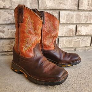 Ariat Workhog square toe western kids cowboy boots